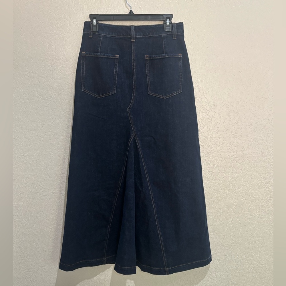 Banana Republic 
Denim Skirt Womens 4 
Center Split Classic 
Maxi Dark Wash Y2K - Picture 10 of 11